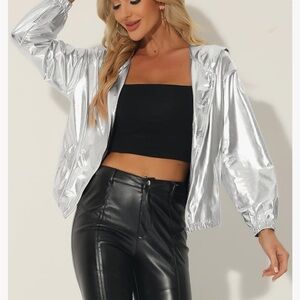 Holographic Shimmer Zip Up Jacket